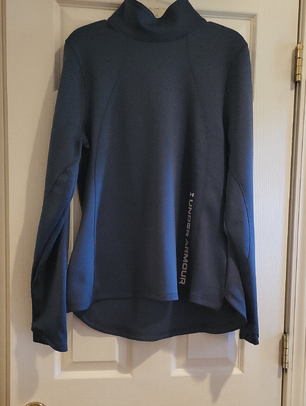 Under Armour Women's Steel Blue Fitted ColdGear Funnel Neck Long Sleeve Size XL